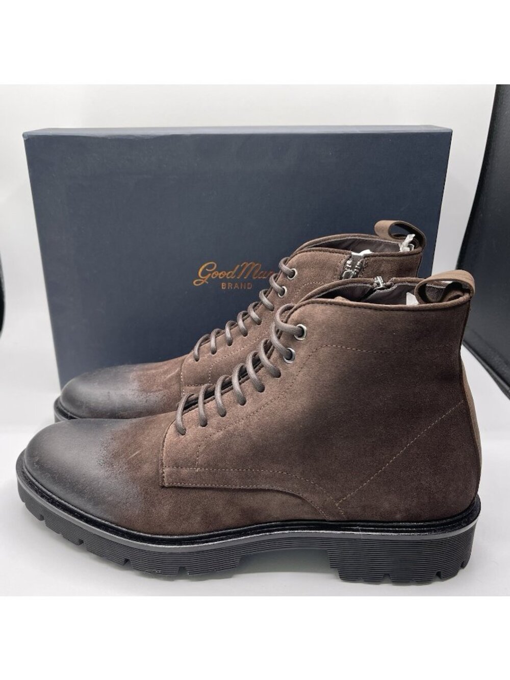 Good Man Brand Men's Size 11 Modern City Boot Italian Leather Brown Suede $268